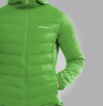 OmniHeat Men's Solid Hooded Puffer Jacket-Blue-Green-M